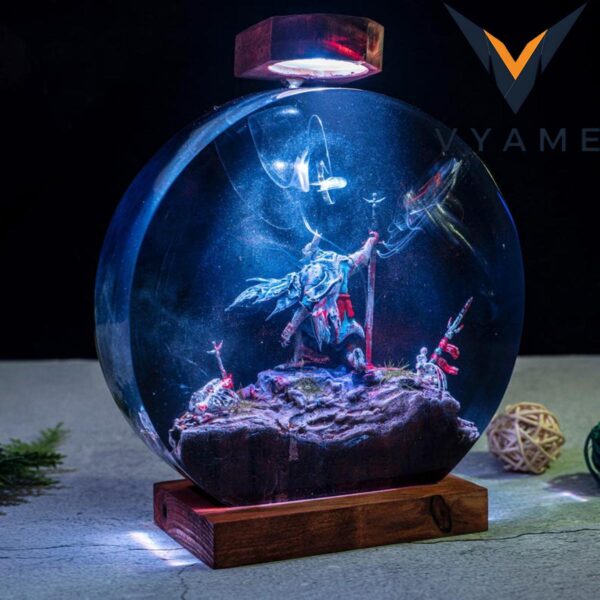 Fallen Knight Resin Lamp – Handmade Epoxy Night Light & Unique Gamer Gift