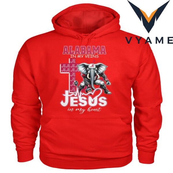 Alabama in my veins Jesus in my heart mascot shirt