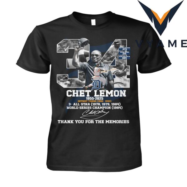 All-Star and World Series Champion Chet Lemon (1955-2025) T-Shirt