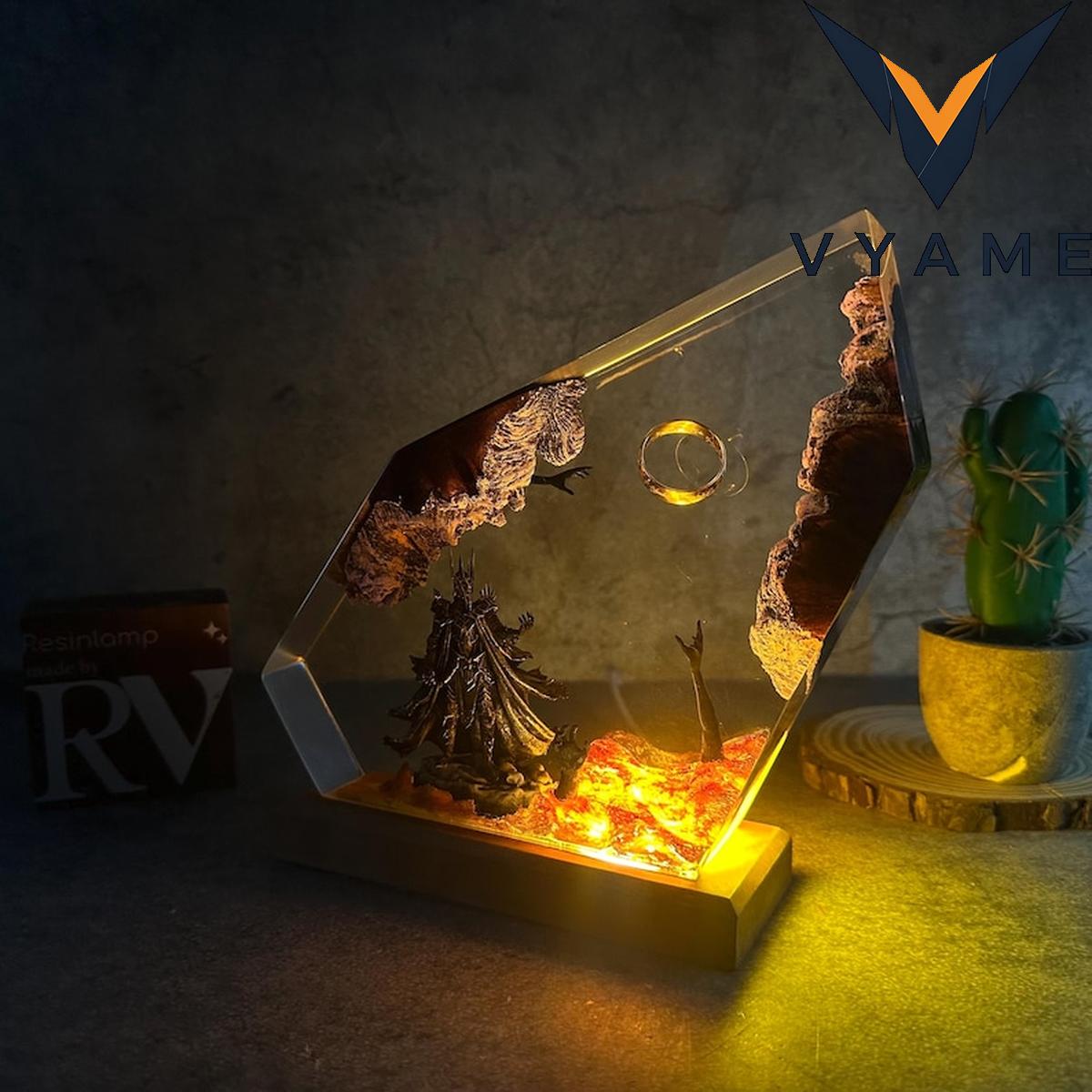 Custom Diorama Power Ring Epoxy Resin Lamp - Unique Night Light, Christmas & Halloween Home Decor Gift for Him Custom Diorama Power Ring Epoxy Resin Lamp - Unique Night Light, Christmas & Halloween Home Decor Gift for Him