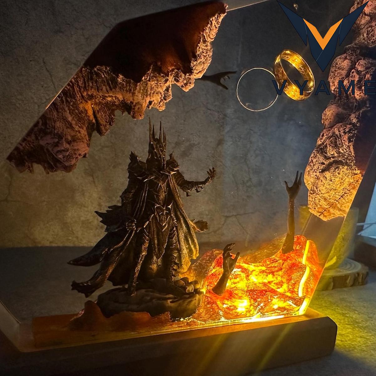 Custom Diorama Power Ring Epoxy Resin Lamp - Unique Night Light, Christmas & Halloween Home Decor Gift for Him Custom Diorama Power Ring Epoxy Resin Lamp - Unique Night Light, Christmas & Halloween Home Decor Gift for Him