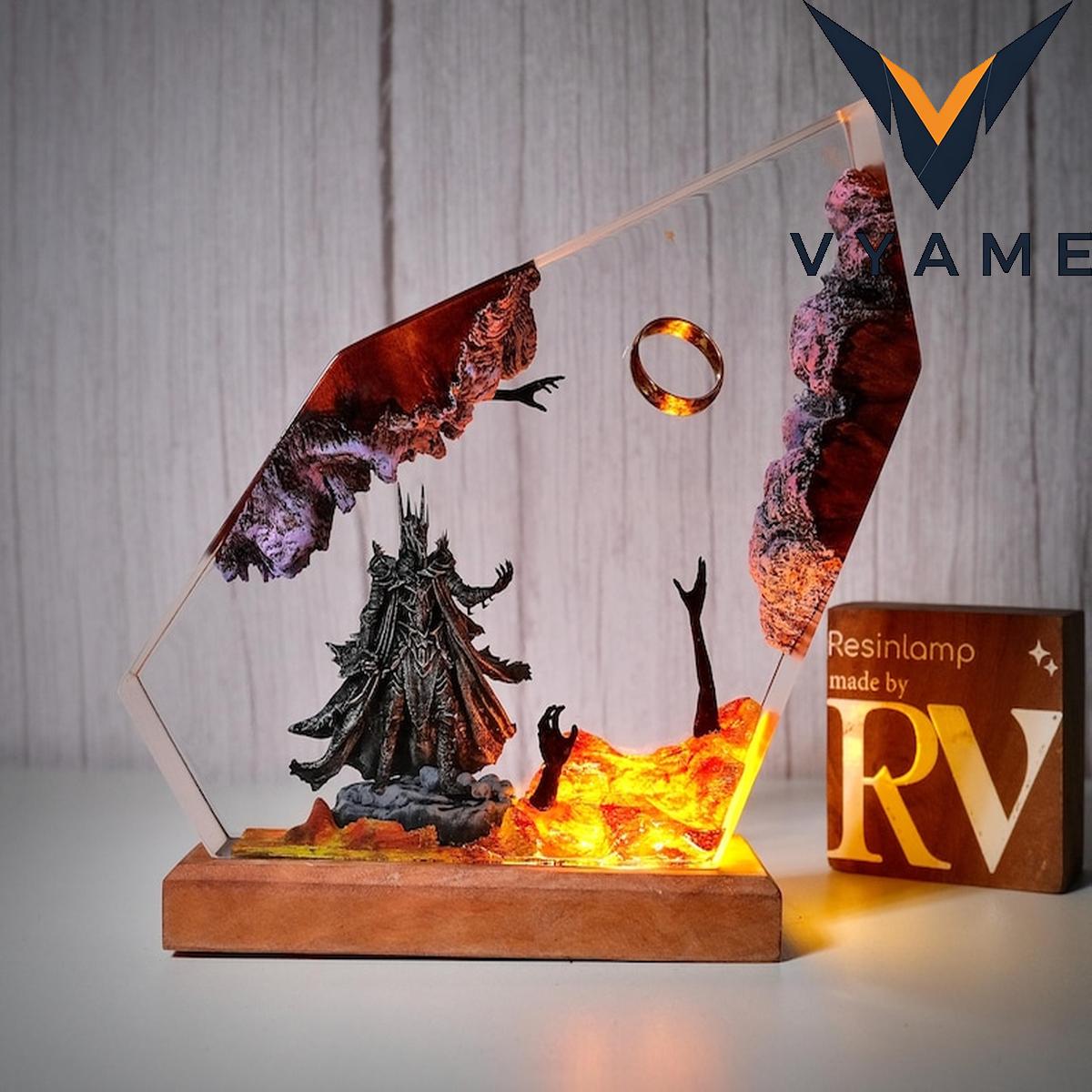 Custom Diorama Power Ring Epoxy Resin Lamp - Unique Night Light, Christmas & Halloween Home Decor Gift for Him Custom Diorama Power Ring Epoxy Resin Lamp - Unique Night Light, Christmas & Halloween Home Decor Gift for Him