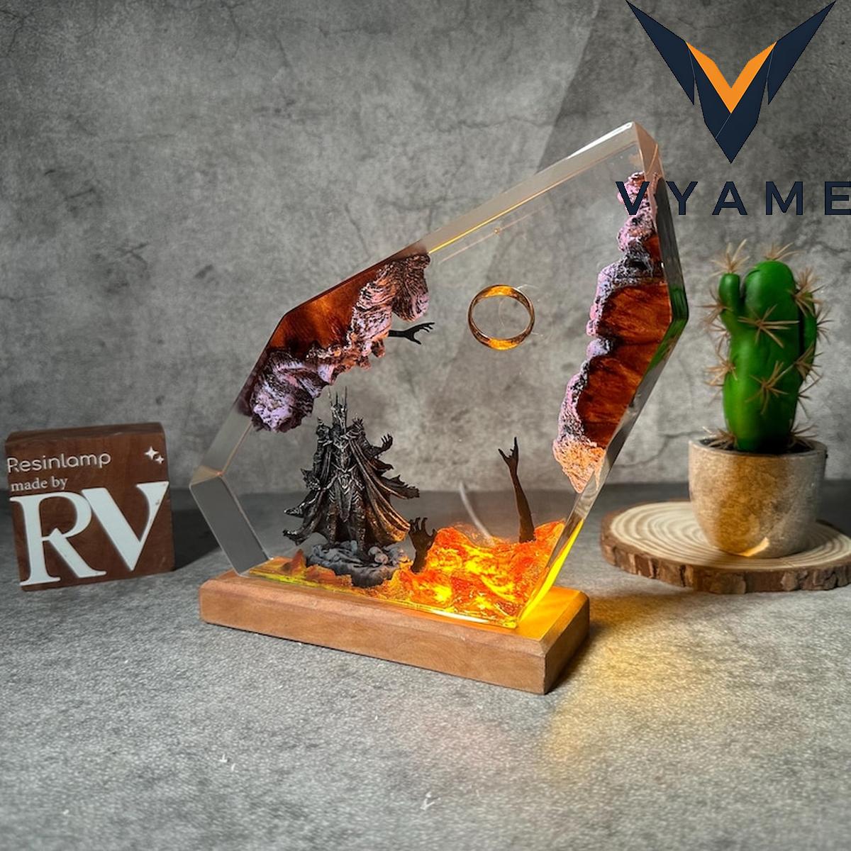 Custom Diorama Power Ring Epoxy Resin Lamp - Unique Night Light, Christmas & Halloween Home Decor Gift for Him Custom Diorama Power Ring Epoxy Resin Lamp - Unique Night Light, Christmas & Halloween Home Decor Gift for Him