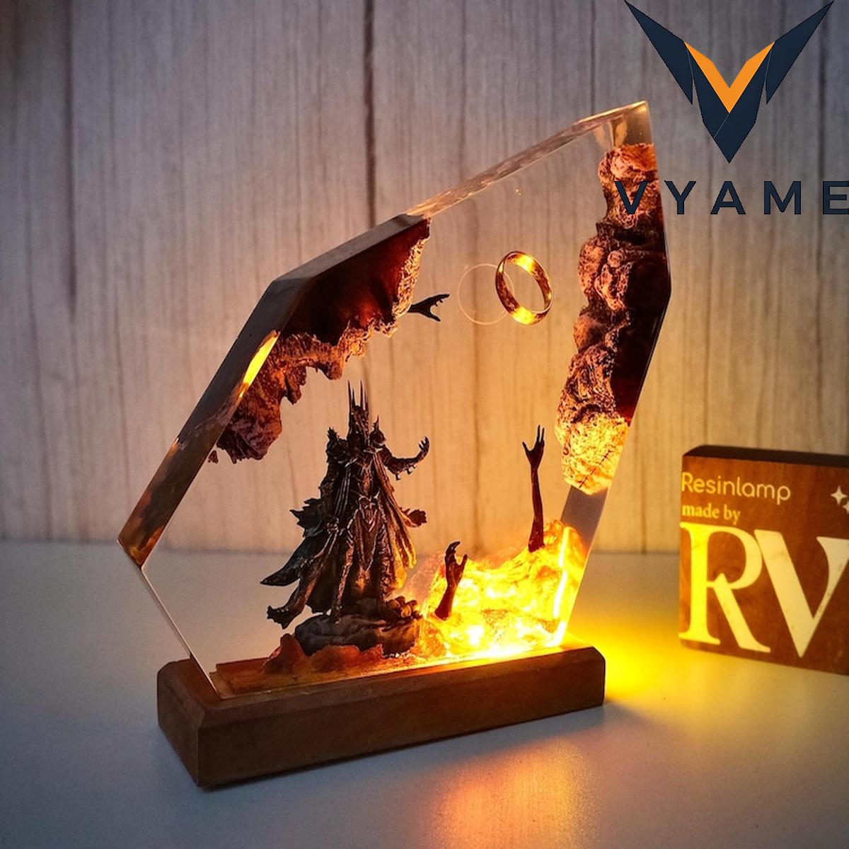 Custom Diorama Power Ring Epoxy Resin Lamp - Unique Night Light, Christmas & Halloween Home Decor Gift for Him Custom Diorama Power Ring Epoxy Resin Lamp - Unique Night Light, Christmas & Halloween Home Decor Gift for Him