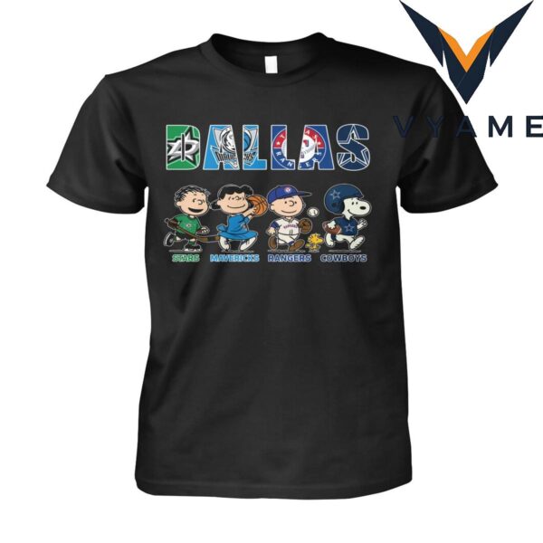 Dallas Sports Teams T-Shirt – Peanuts Characters x Cowboys, Mavericks, Stars & Rangers
