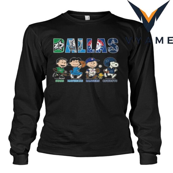 Dallas Sports Teams T-Shirt – Peanuts Characters x Cowboys, Mavericks, Stars & Rangers