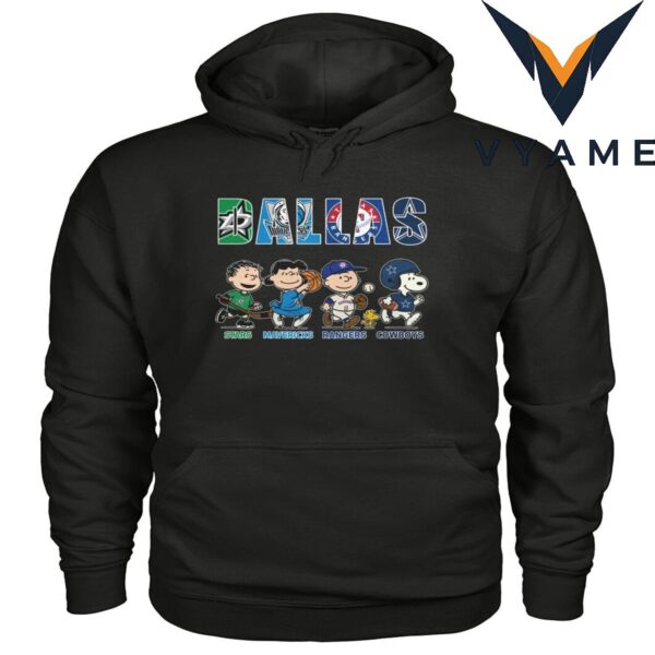 Dallas Sports Teams T-Shirt – Peanuts Characters x Cowboys, Mavericks, Stars & Rangers