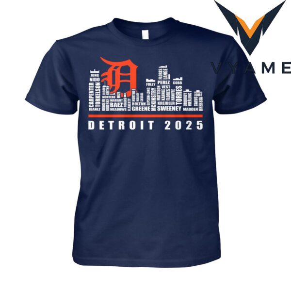 Detroit Tigers Baseball Team Players In City 2025 T-shirt