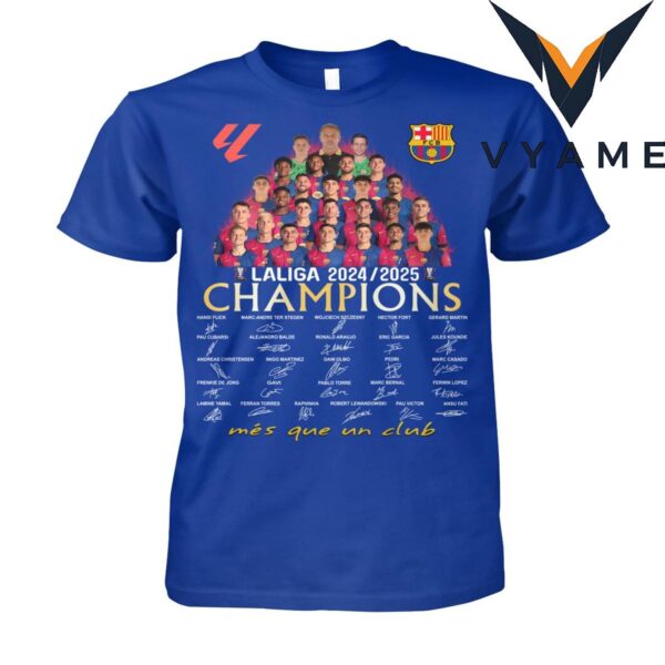 FC Barcelona 2024_2025 La Liga Champions Team & Autographs T-Shirt