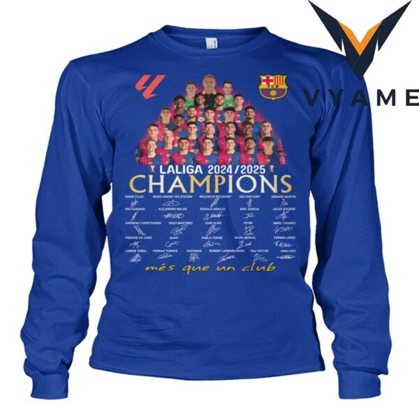 FC Barcelona 2024_2025 La Liga Champions Team & Autographs T-Shirt
