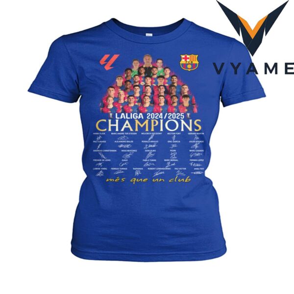 FC Barcelona 2024_2025 La Liga Champions Team & Autographs T-Shirt