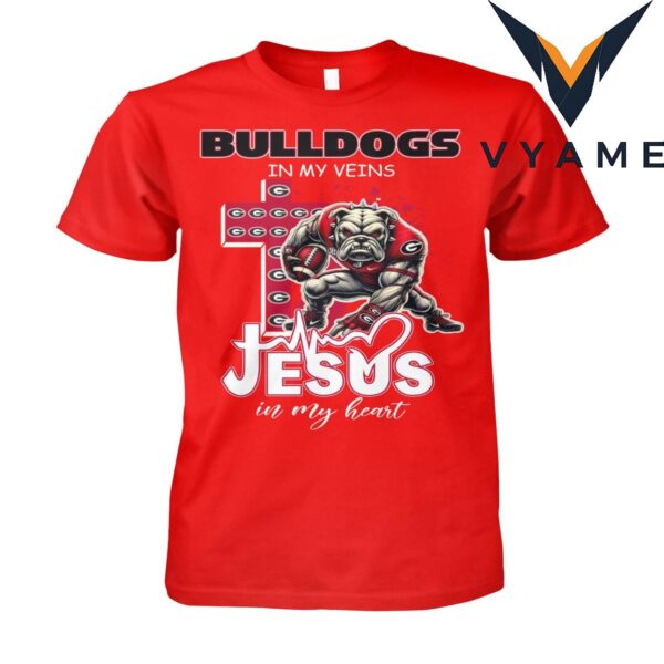 Georgia Bulldogs Inspirational Shirt – Jesus In My Heart’ Design with UGA Logo
