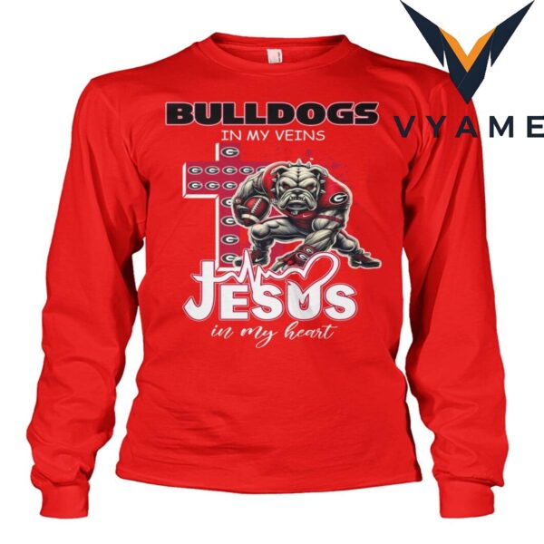 Georgia Bulldogs Inspirational Shirt – Jesus In My Heart’ Design with UGA Logo
