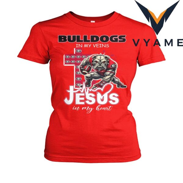 Georgia Bulldogs Inspirational Shirt – Jesus In My Heart’ Design with UGA Logo