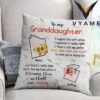 Granddaughter Gift from Grandma Hug Pillow with Loving Message