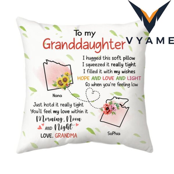Granddaughter Gift from Grandma – Hug Pillow with Loving Message