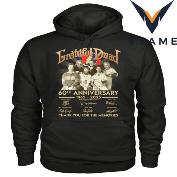 Grateful Dead 60th Anniversary 1965-2025 Thank You For The Memories T-Shirt