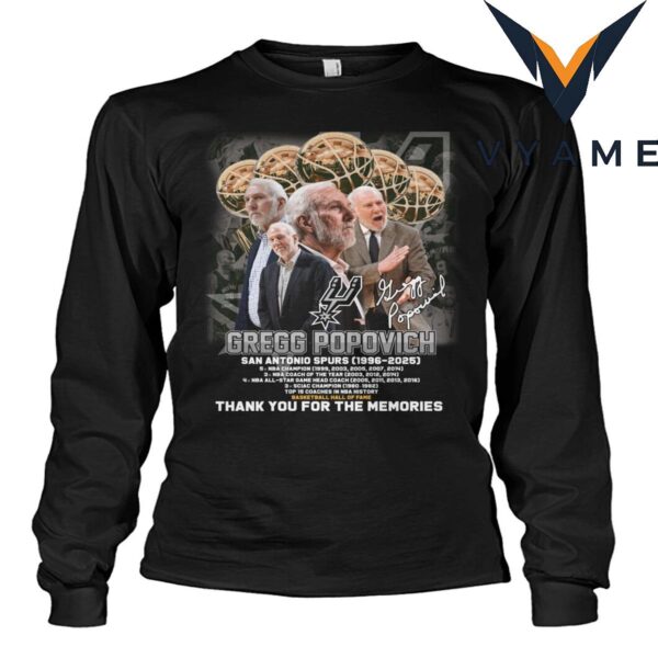Gregg Popovich Thank You Coach T-Shirt – Spurs Legend