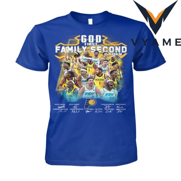 Indiana Pacers 2024-2025 God First Family Second T-Shirt