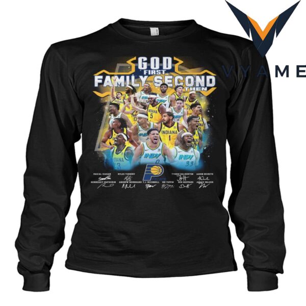Indiana Pacers 2024-2025 God First Family Second T-Shirt