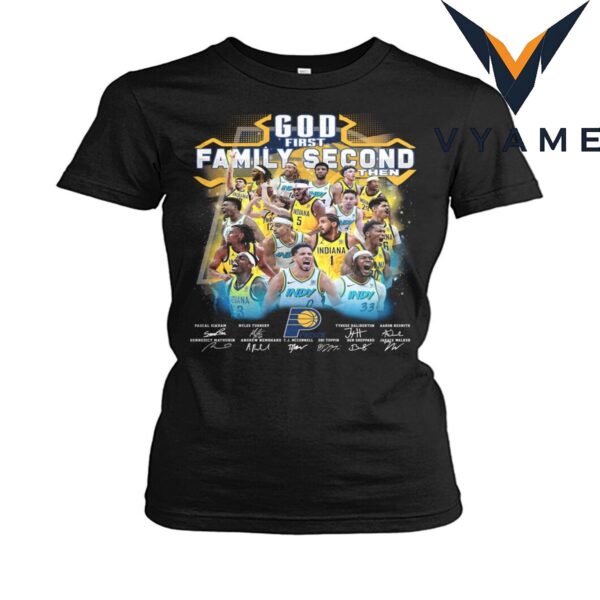 Indiana Pacers 2024-2025 God First Family Second T-Shirt