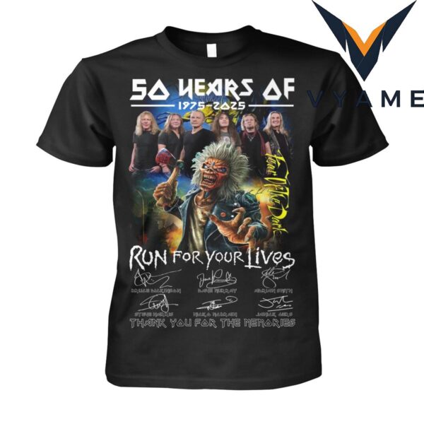 Iron Maiden 50 Years Run For Your Lives T-Shirt 1975-2025