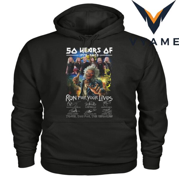 Iron Maiden 50 Years Run For Your Lives T-Shirt 1975-2025