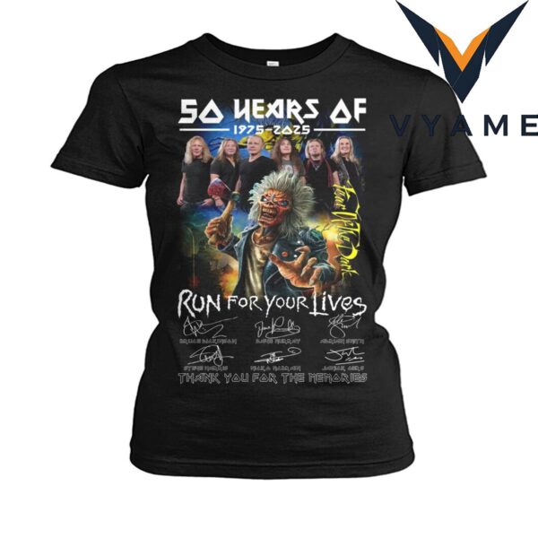 Iron Maiden 50 Years Run For Your Lives T-Shirt 1975-2025