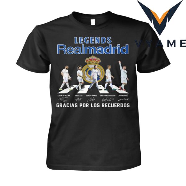 Legends of Real Madrid Gracias T-Shirt — Benzema, Marcelo, Ramos, Ronaldo, Modric