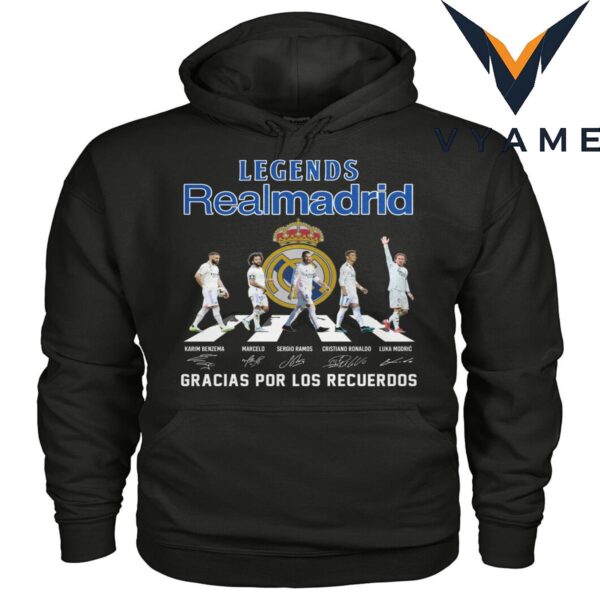 Legends of Real Madrid Gracias T-Shirt — Benzema, Marcelo, Ramos, Ronaldo, Modric