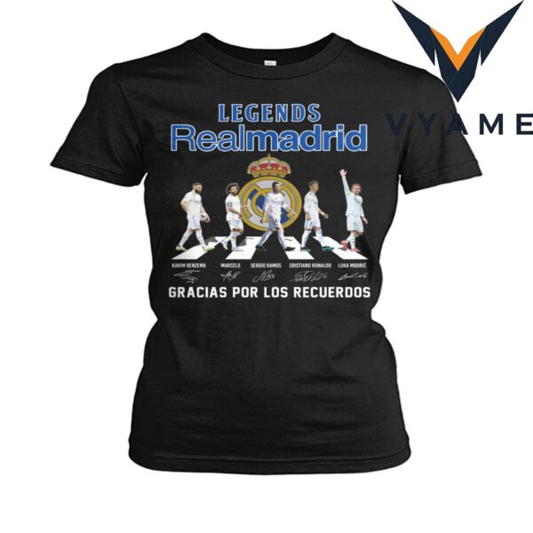 Legends of Real Madrid Gracias T-Shirt — Benzema, Marcelo, Ramos, Ronaldo, Modric