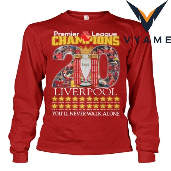 Liverpool 20 Times Premier League Champions Commemorative T-Shirt