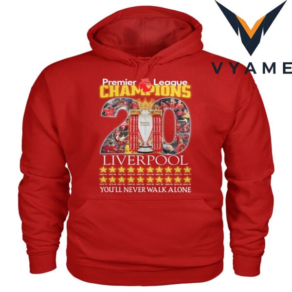 Liverpool 20 Times Premier League Champions Commemorative T-Shirt