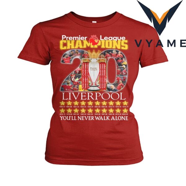 Liverpool 20 Times Premier League Champions Commemorative T-Shirt