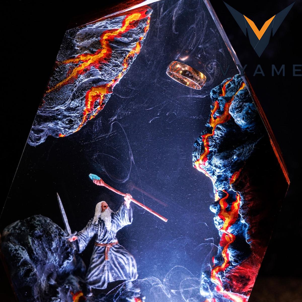 Lord King Resin Lamp_ Custom Movie Magic Ring Night Light - Unique Gift for Him Lord King Resin Lamp_ Custom Movie Magic Ring Night Light - Unique Gift for Him