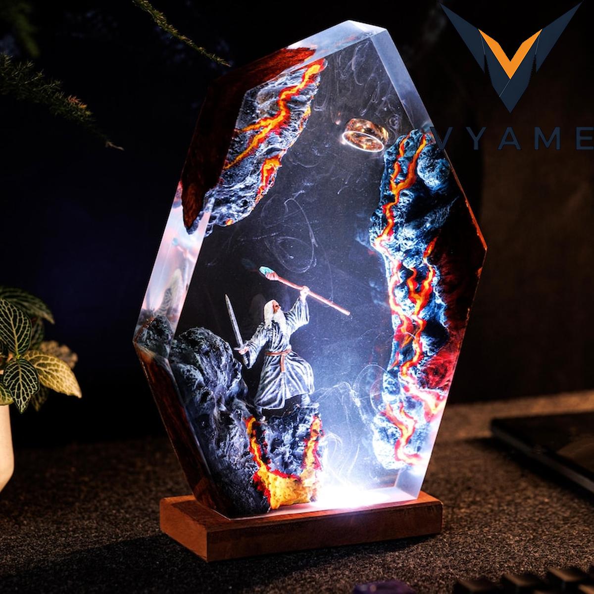 Lord King Resin Lamp_ Custom Movie Magic Ring Night Light - Unique Gift for Him Lord King Resin Lamp_ Custom Movie Magic Ring Night Light - Unique Gift for Him