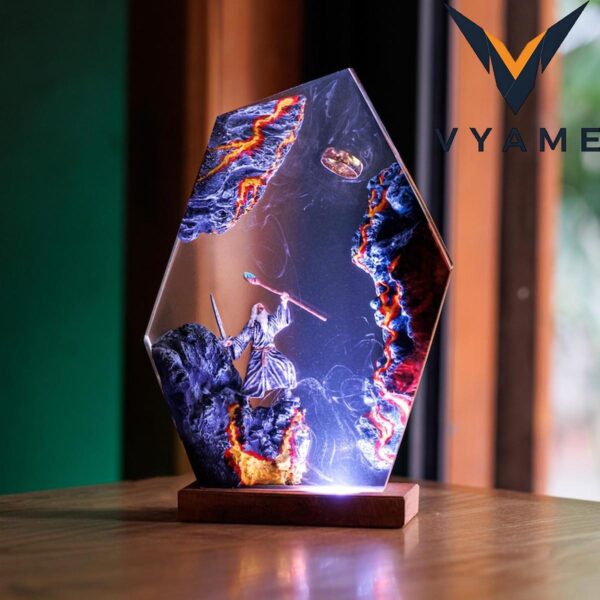 Lord King Resin Lamp_ Custom Movie Magic Ring Night Light – Unique Gift for Him