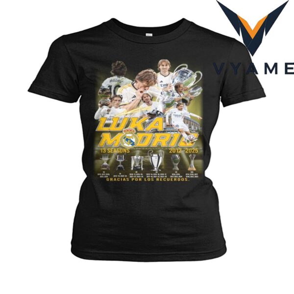 Luka Modri_ Real Madrid Legend T-Shirt – 13 Seasons Tribute (2012-2025)