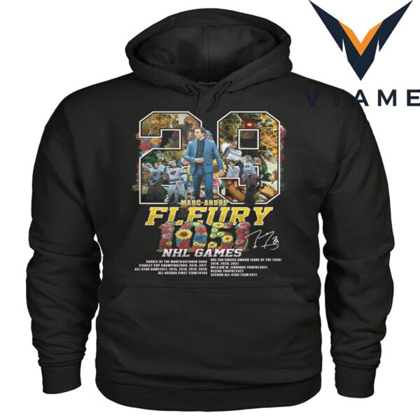 Marc-Andre Fleury 1051 NHL Games Signature T-Shirt