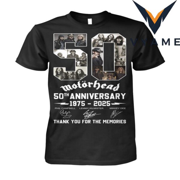 Motorhead 50 Years Of The Memories 1975-2025 T-Shirt