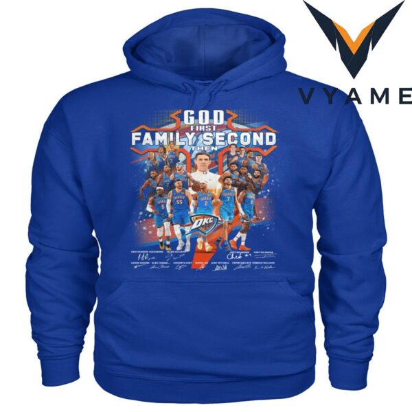 OKC Thunder Faith-Based Fan Tee – ‘Family & Basketball’ Priority Slogan Shirt