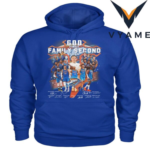 Oklahoma City Thunder God First Family Second T-Shirt