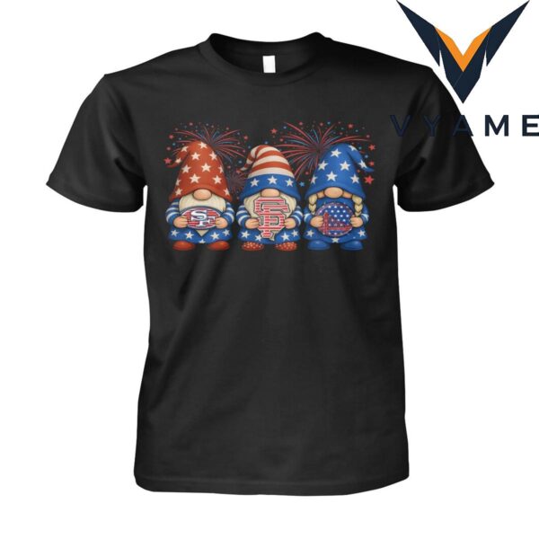 Patriotic Gnomes Decor – San Francisco Giants & 49ers T-Shirt