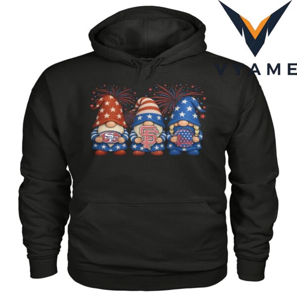 Patriotic Gnomes Decor – San Francisco Giants & 49ers T-Shirt