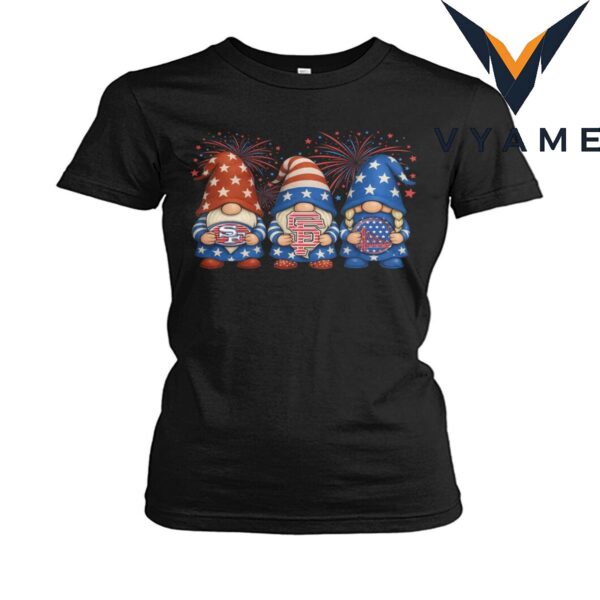 Patriotic Gnomes Decor – San Francisco Giants & 49ers T-Shirt