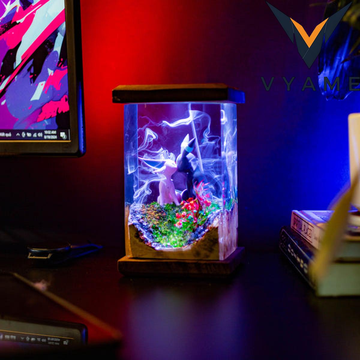 Pokemon Umbreon & Espeon Night Lamp - Handmade Custom Home Decor Gift Pokemon Umbreon & Espeon Night Lamp - Handmade Custom Home Decor Gift