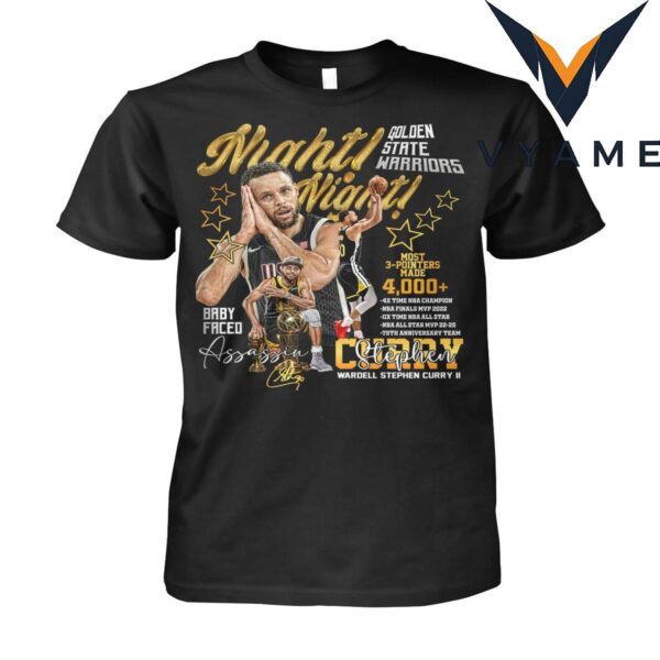 Stephen Curry 4000 Threes Night Night T-Shirt