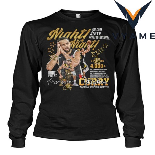 Stephen Curry 4000 Threes Night Night T-Shirt