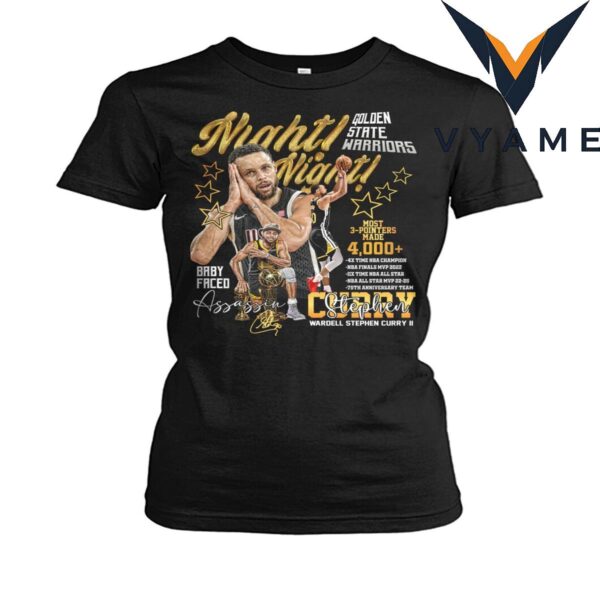 Stephen Curry 4000 Threes Night Night T-Shirt