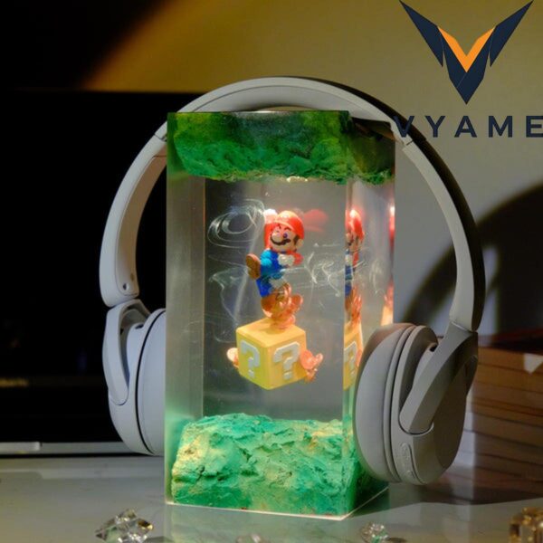 Super Mario Resin LED Night Light – Handmade Custom Gaming Decor Gift